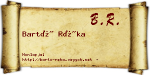 Bartó Réka névjegykártya