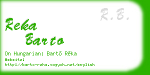 reka barto business card